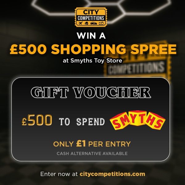 Win A £500 Smyths Toy Store voucher! for ONLY 99p! Amazing odds!