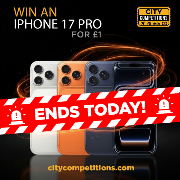 WIN AN APPLE IPHONE 17 PRO MAX 0R £1000 FOR £1