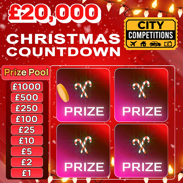 £20,000 PRIZE POOL CHRISTMAS COUNTDOWN SCRATCH CARD! TICKETS £2!